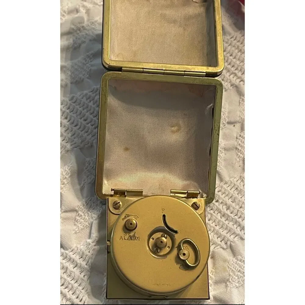 Vintage Westclox portable travel clock and alarm works!! 2-1/4